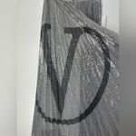 Valentino Silver Sequin Pleated Skirt V Logo NWT Photo 2