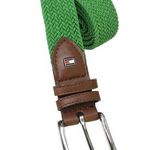 Tommy Hilfiger 90s Vintage Green Braided Belt Brown Leather Buckle Retro Preppy Photo 0