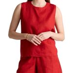 Quince 100% European Linen Tank Chile Red Size Small Classic Quiet Luxury NWT Photo 0