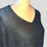 Design History  gorgeous black sweater top with silver sparkle design? New Photo 5