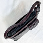 Brighton Vintage Black Brown Moc Croc Leather Cross Body Bag Photo 4