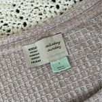 Anthropologie Saturday Sunday Wendy Wrap Waffle Knit Top Beige/Purple (Small) Photo 2