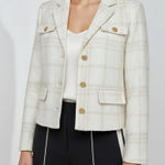 J. McLaughlin  Claudie Plaid Tweed Jacket, Off-White, Medium Photo 0