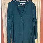 Green Lilac Bloom Womens XL Button Photo 4