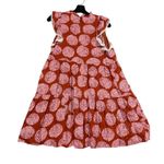 THML Red Pink Dot Print Ruffle Sleeve Dress Size S Photo 2
