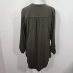 D&Co. Dark Green Knit Top Size Medium Olive Green Half Photo 3