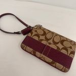 Coach Leather Small Wristlet Logo with Magenta Accent Zipper Photo 4