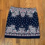 Talbots Bandana Print A-line Mini Skirt Women Petite 14p Navy Red NWT Photo 1