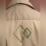 Las Olas  Button Down Long Sleeve Collard Dimond Shape Green Shirt Size Small Photo 3