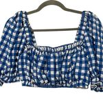 Montce Paula Tie Up Bikini Bottom + Gingham Marcela Top Blue Size L Photo 0