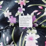 Silky Satin Robe Floral Pattern Kimono Short Black Size Small Photo 10