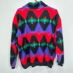 Vintage Aztec Fleece David Wayne Women's Size Large Retro 80s 90s‎ Western Rodeo Black Photo 5