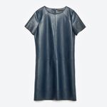 ZARA Leather Artificial Skin T-Shirt Dress Mini Size XS NEW Photo 1