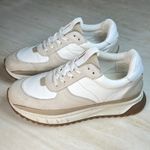 Madewell Leather Suede Lace Up Sneakers Cream Tan Women's 6.5 Men's 5 Photo 2