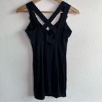Gunne Sax Vintage Black Dress w/CrissCross Back Gold Beads Photo 2