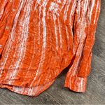 Maeve Anthropologie Top Women 10 Orange Tie Dye V Neck Button Front Long Sleeve Photo 3
