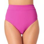 California Waves Womens High-Waist Bikini Swim Bottom Ribbed Fuchsia Size S Photo 0