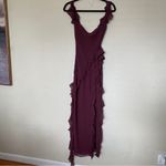 House Of CB NWT  ARIELA MULBERRY RUFFLE MAXI DRESS wine size M Photo 4