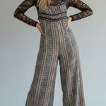 Free People  Wide Leg Marley Plaid One Piece Jumpsuit Size Medium NWT Grunge 90s Photo 0