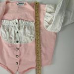 Vintage Banjo corset style peasant renaissance top womens size large prairie Pink Photo 6