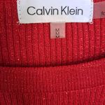 Calvin‎ Klein Red Long Sleeve Ribbed Sweater Dress with Belt Size Medium Photo 4