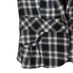 Vintage Stooshy Plaid Fitted Blazer Puff Sleeve Academia Y2K Size Medium Black Photo 4