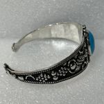 Vintage 925 Blue Turquoise Cuff Bangle Bracelet 6.5” Photo 3