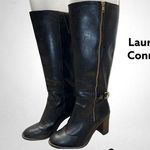 LC Lauren Conrad Lauren Conrad faux leather black knee high zip side boots Photo 1