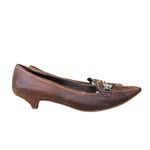 Prada  LEATHER KITTEN HEEL LOAFER PUMP BROWN SIZE 7, EURO 37.5 Photo 4