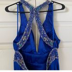 Cache Caché Blue Beaded Prom Dress Open Backed Photo 3