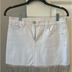BLANK NYC  rhinestone denim skirt fringe white Photo 0