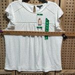 Adrianna Papell Womens Eyelet Lace Cap Sleeve Top White Lined NWT Photo 9