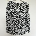 Animal Print Fleece Sweater Top SMALL NWT White Photo 7