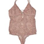 DYNAMIC Pink Lace Bodysuit Shear Cut Out Playsuit Boudoir Lingerie One Size Size undefined Photo 3