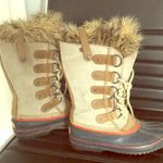 Sorel Used / Worn Beige Tall Tie Up Faux Fur Boots Photo 0