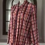 Gracia  Aztec Print Long Sleeve Button Down Top, Size L New w/Tag $92 Photo 5