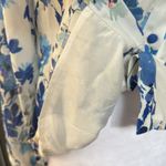 Yumi Kim  Sundown top blouse blue ivory floral Anthropologie tie neck NWT Photo 8