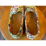 Disney  Hidden Mickey Minnie Tropical Flower Colorful Loafer Canvas Shoe US 8 Photo 4