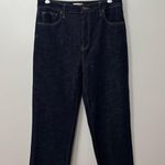 Oliver Logan  Cropped Jeans‎ Size 33w X 27L Raw Hem Dark Wash Denim Modern Fit Photo 0