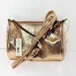 Gold Metallic y2k Studded Crossbody Purse New Photo 2
