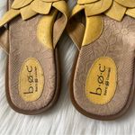 B.O.C. Sz 10 M Womens Yellow Flower Leather Thong Sandals Spring Boho Photo 1