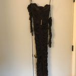 NWOT Alex Perry Haines gown with gloves brown Size 6 Photo 5