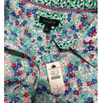 Talbots NWT  Floral Collared Button Down Dress Shirt Women's Size L Photo 4