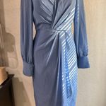 JJ's House Sheath/Column V-Neck Tea-Length Chiffon Cocktail Dress With Cascading Ruffles Photo 9