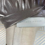 Michelle Mason  Metallic Draped Lame Thong Bodysuit Silver XS Party‎ Night Out Photo 10