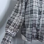 Elegant Women's Black and White Plaid Button Photo 3