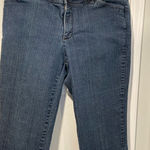 Liz Claiborne  Size 16W Slim Power Cropped Blue Stretch Denim Jeans Shorts Photo 0