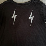 Chaser  black double lightening bolt t shirt size medium EDGY FEMININE Photo 1
