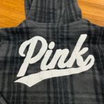 PINK - Victoria's Secret  Gray Plaid Quarter Zip Pullover Womens‎ Medium Sweatshirt Photo 4