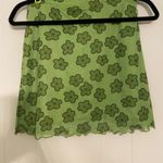 Y2K Floral Mesh Overlay Bodycon Mini Skirt‎ Lettuce Trim Green Size Medium Photo 2